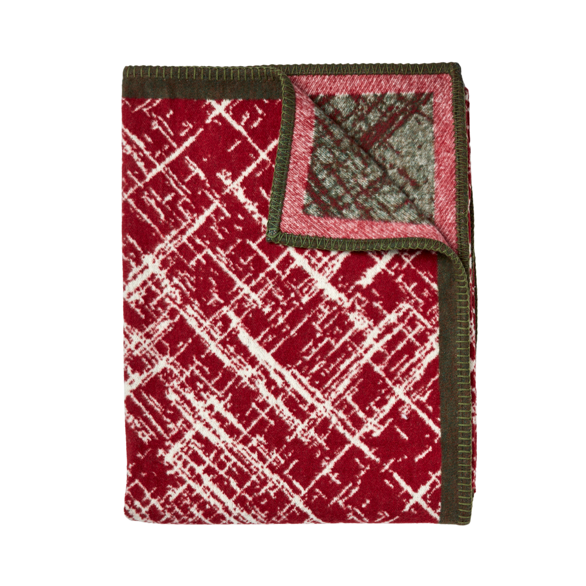 Crosshatch Recycled Cotton Throw - Red Brick