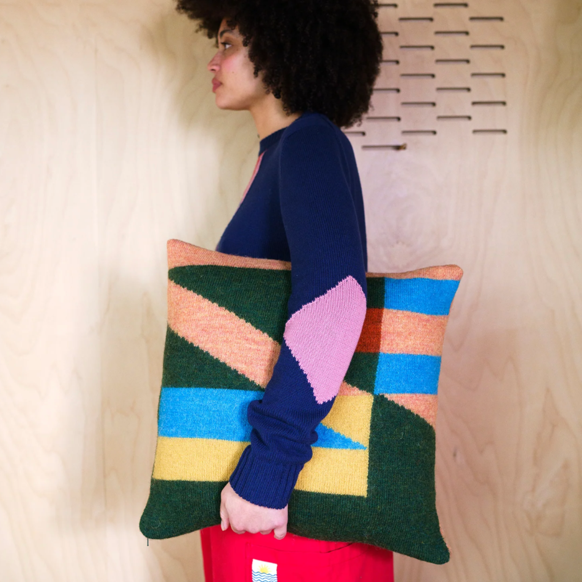 Tilt Square Cushion - Peach