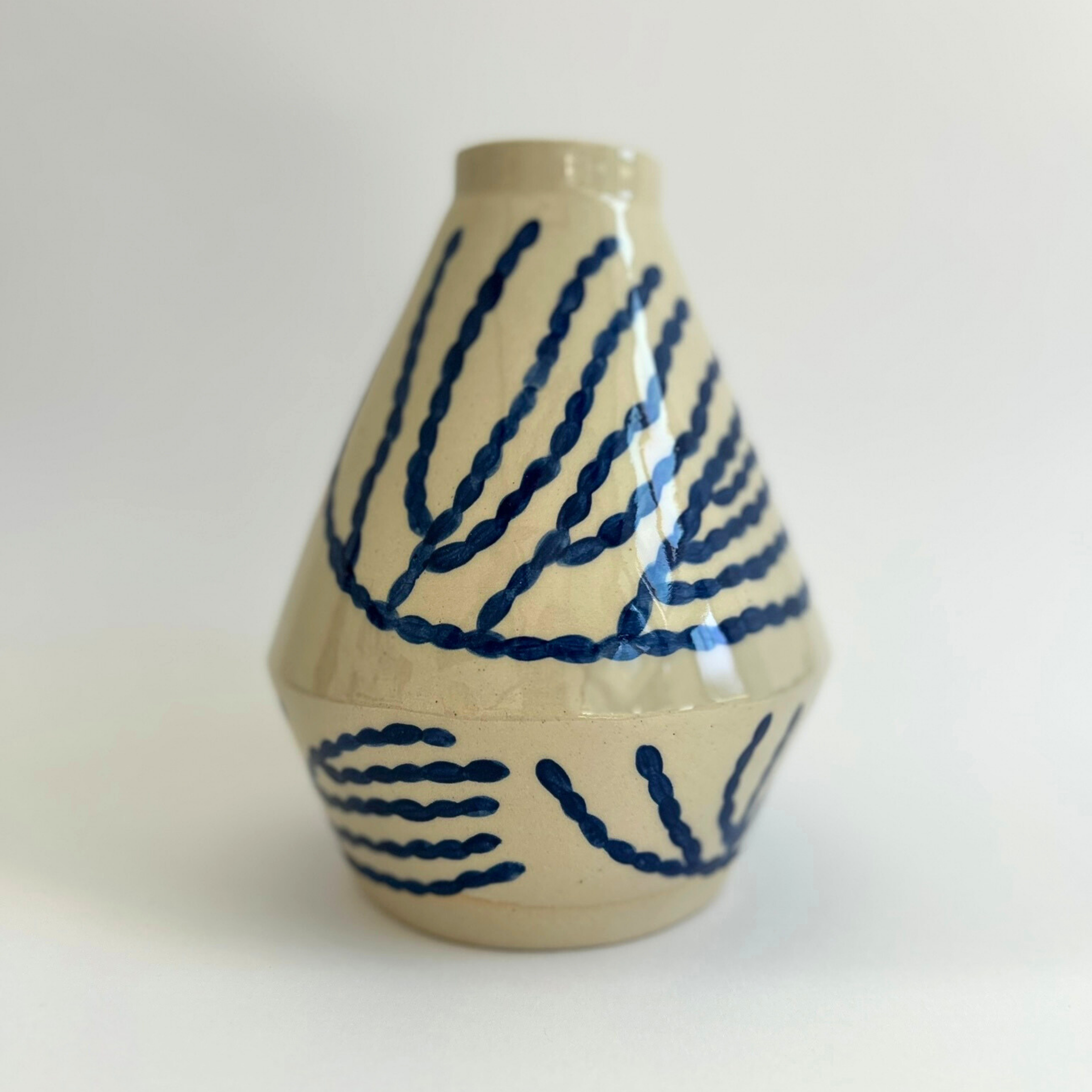 Speckled Stoneware Diamond Bottle Vase