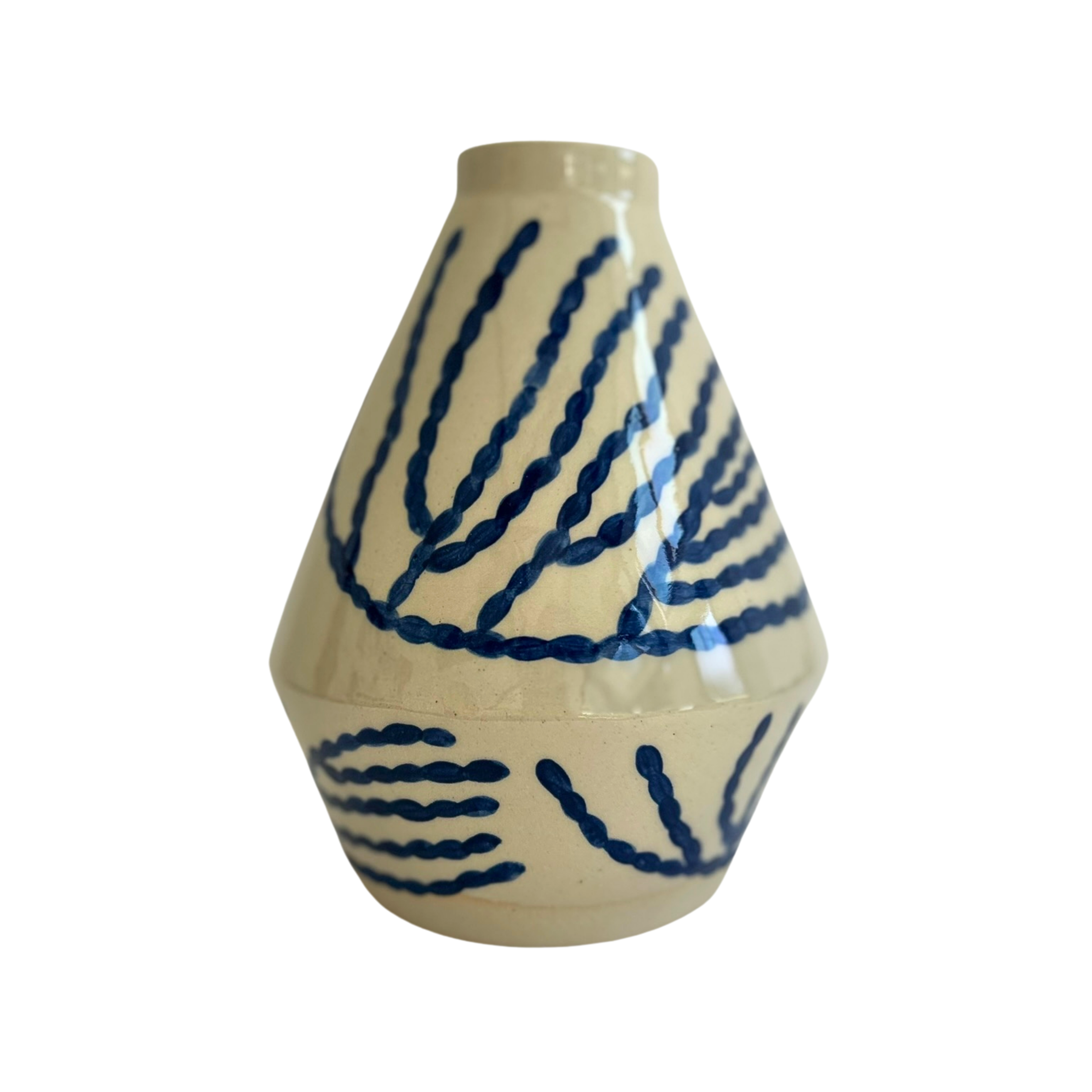 Speckled Stoneware Diamond Bottle Vase