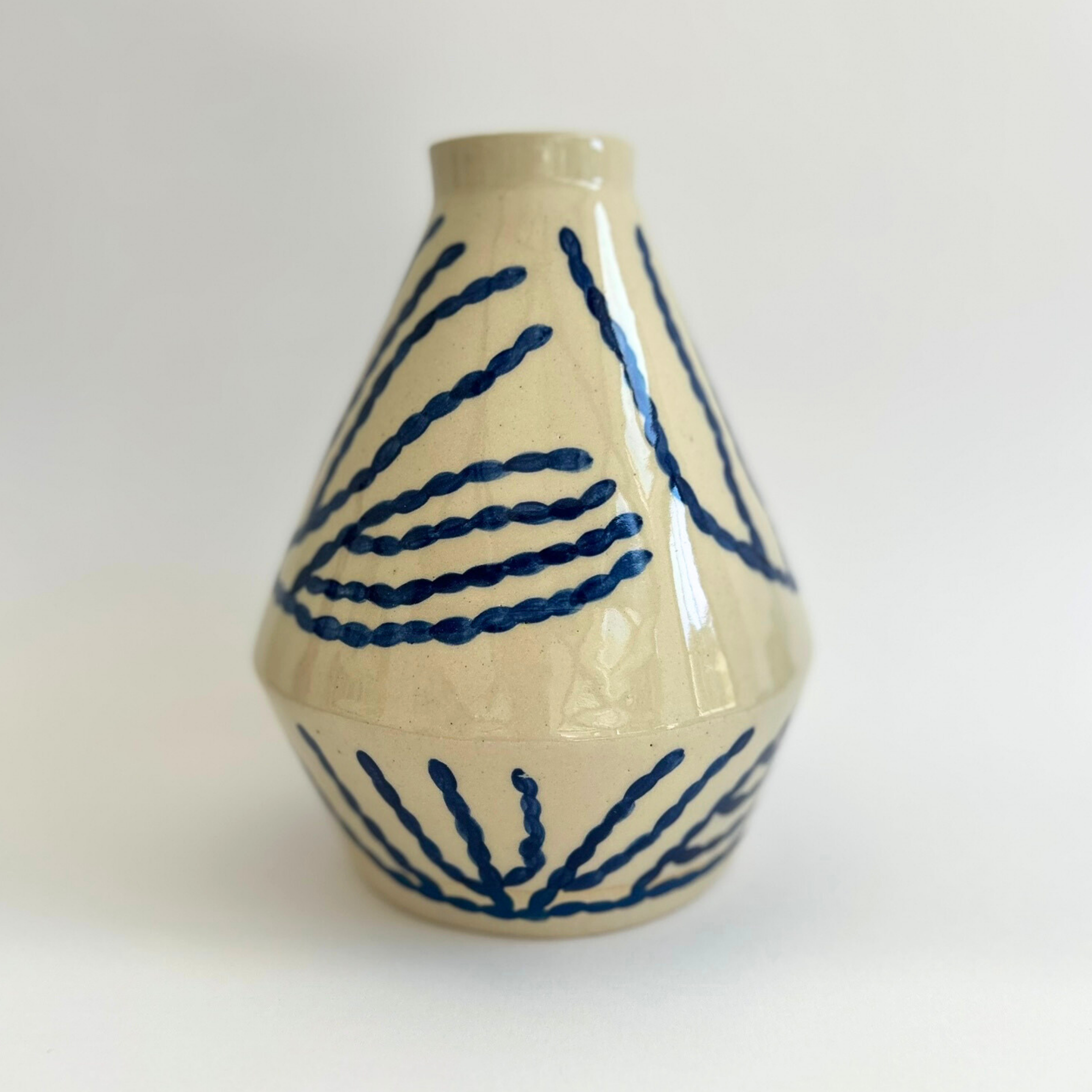 Speckled Stoneware Diamond Bottle Vase
