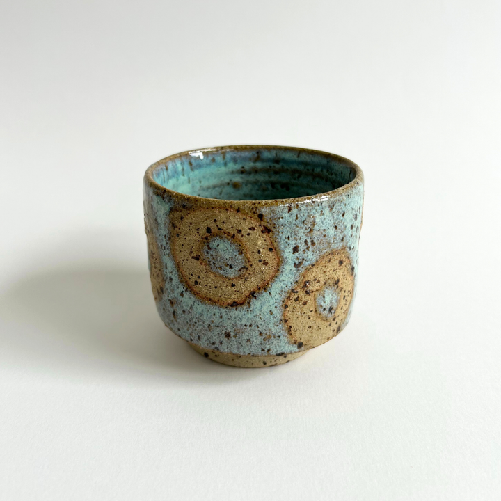 Blue glazed cups