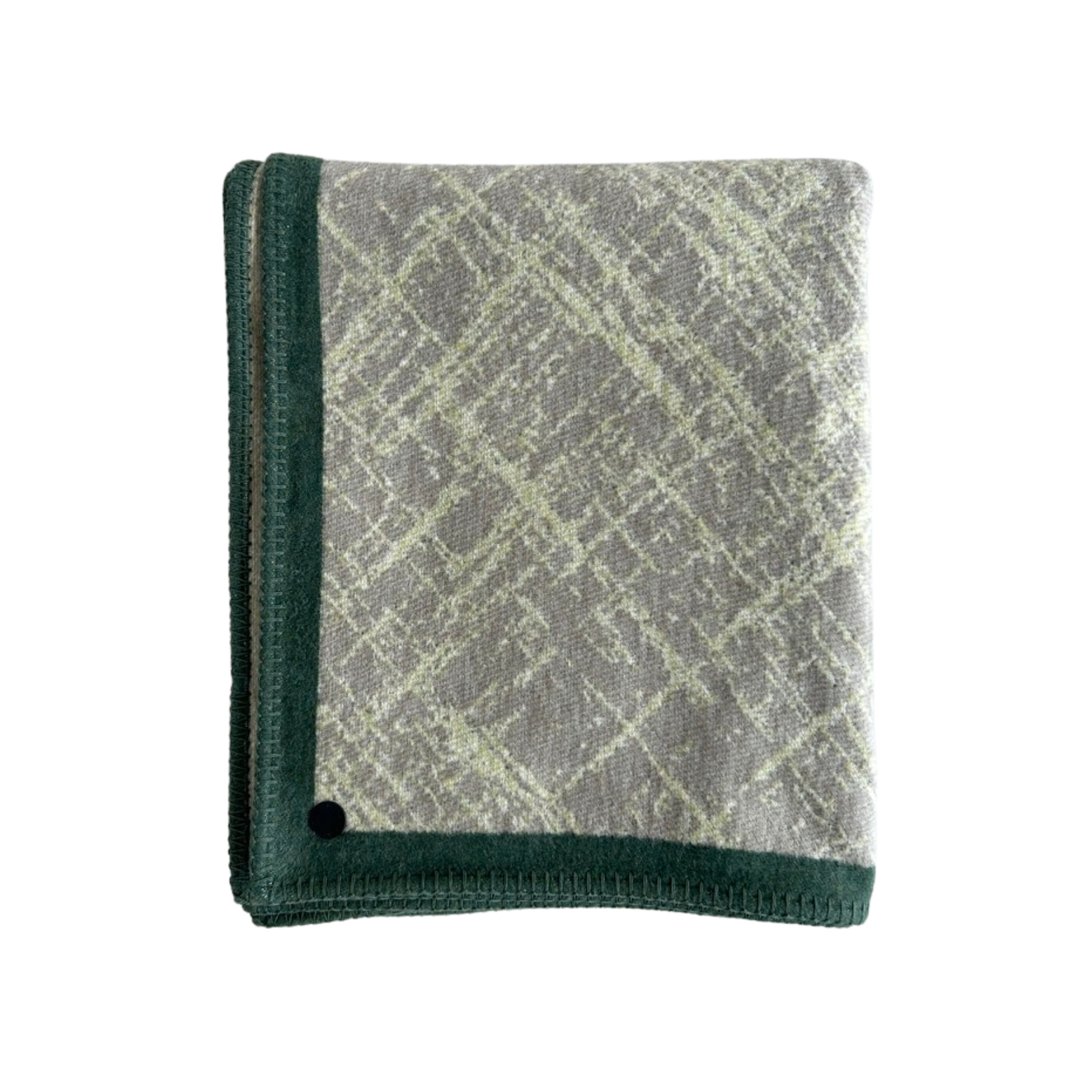Crosshatch Recycled Cotton Throw - Forest Green