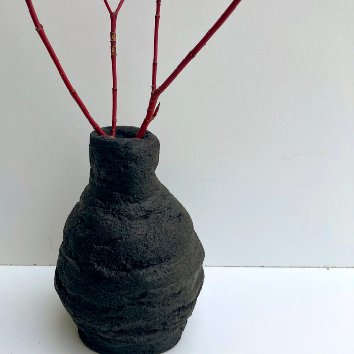Black Woollyback Vase small