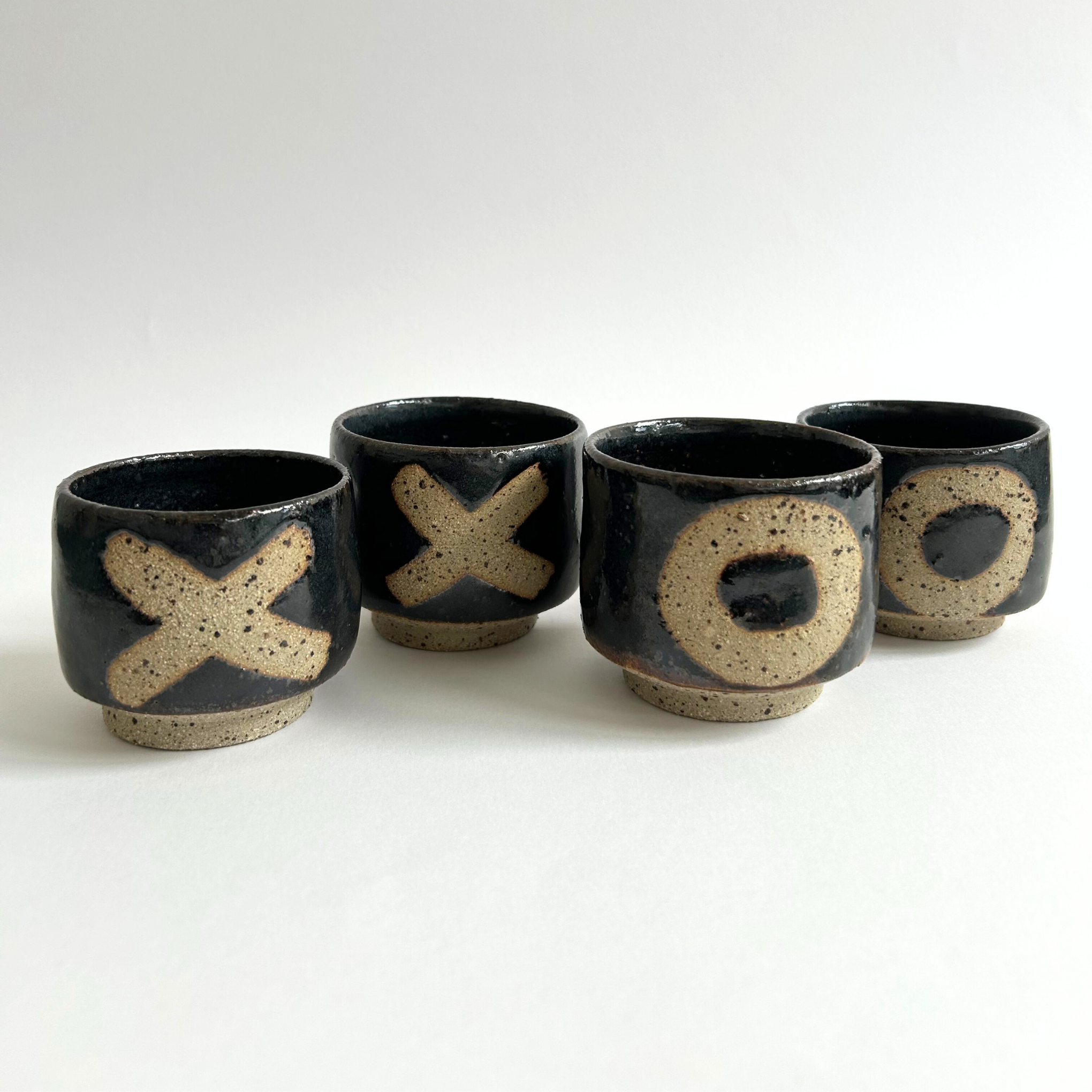 Chocolate brown glazed cups