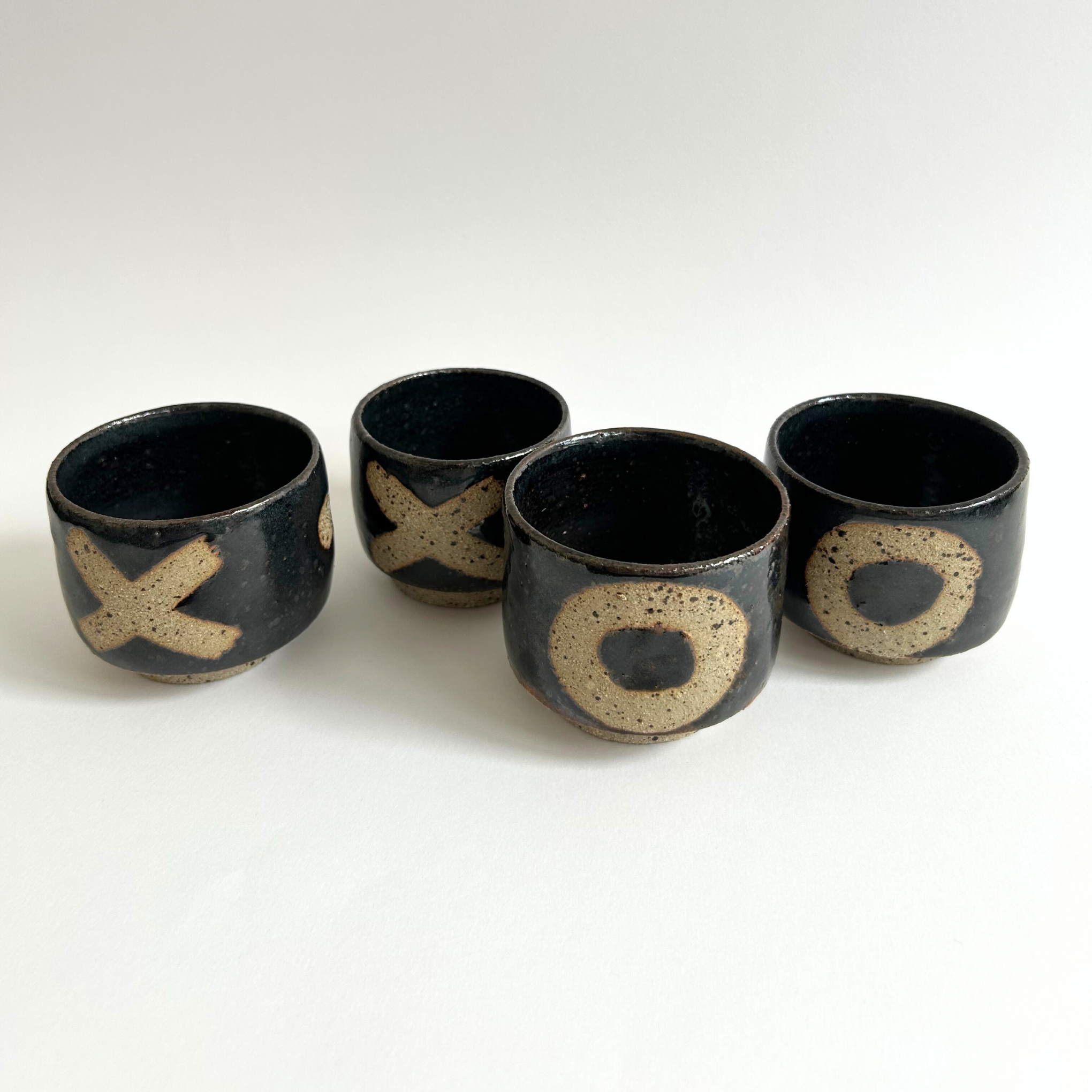 Chocolate brown glazed cups