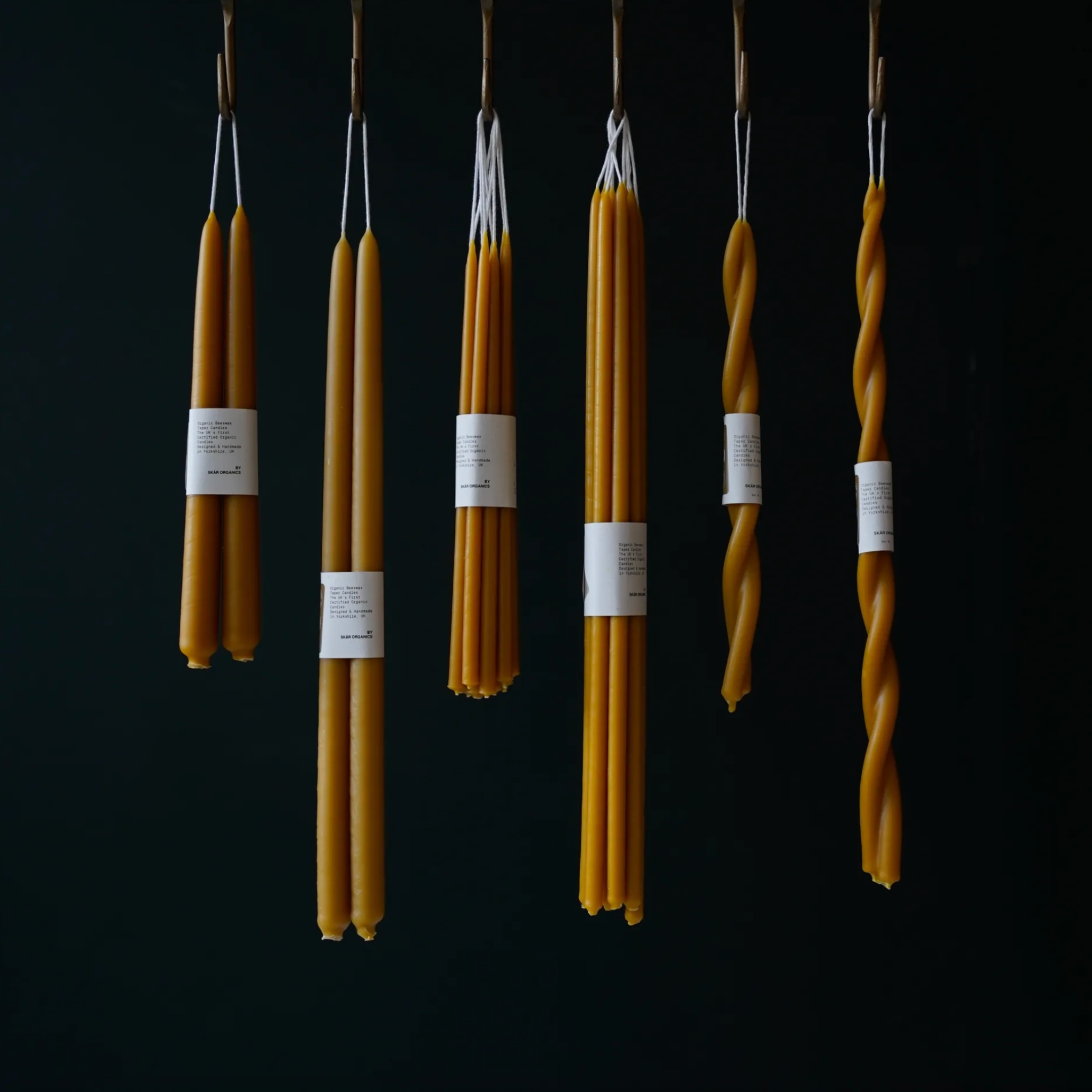 Skär Organics Beeswax Slim Candles 16"- Set of 10