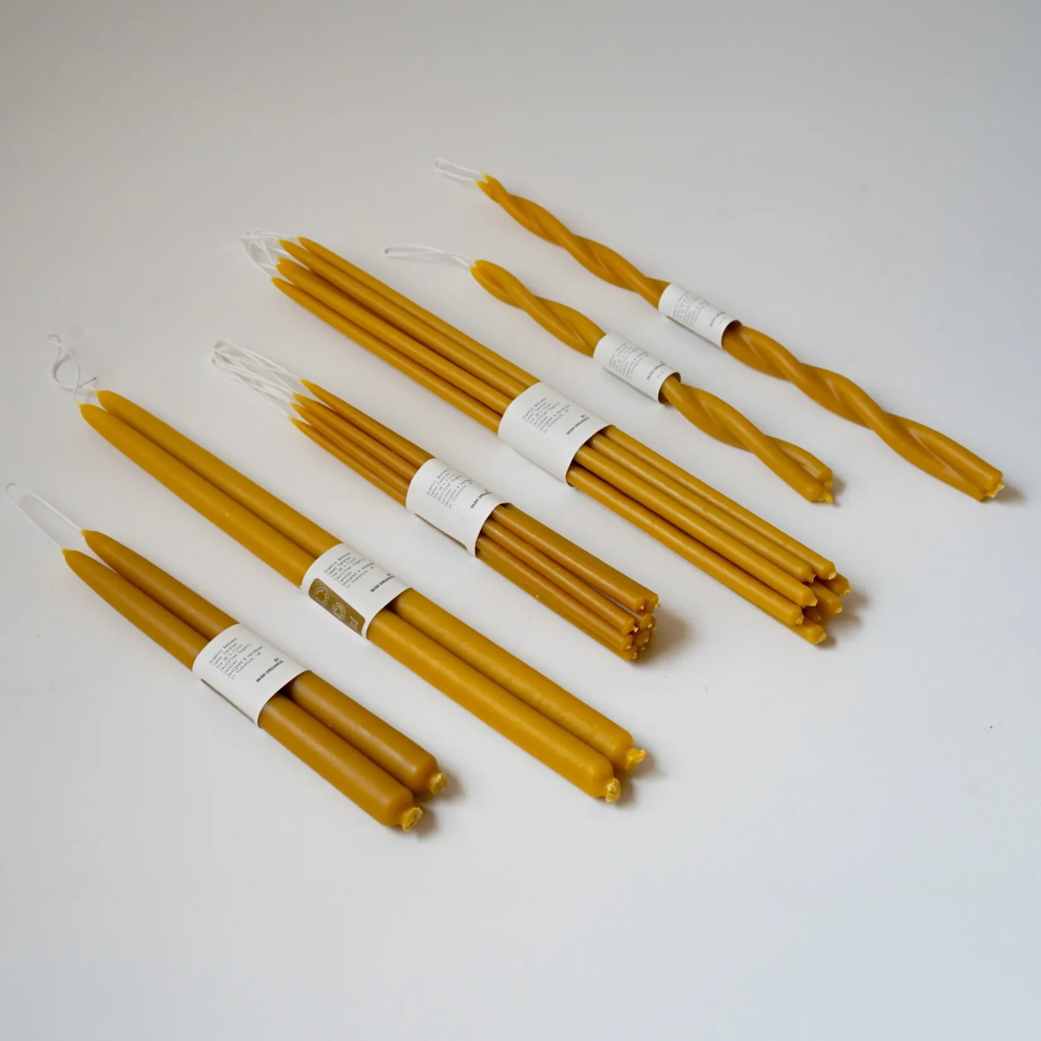 Skär Organics Beeswax Slim Candles 16"- Set of 10