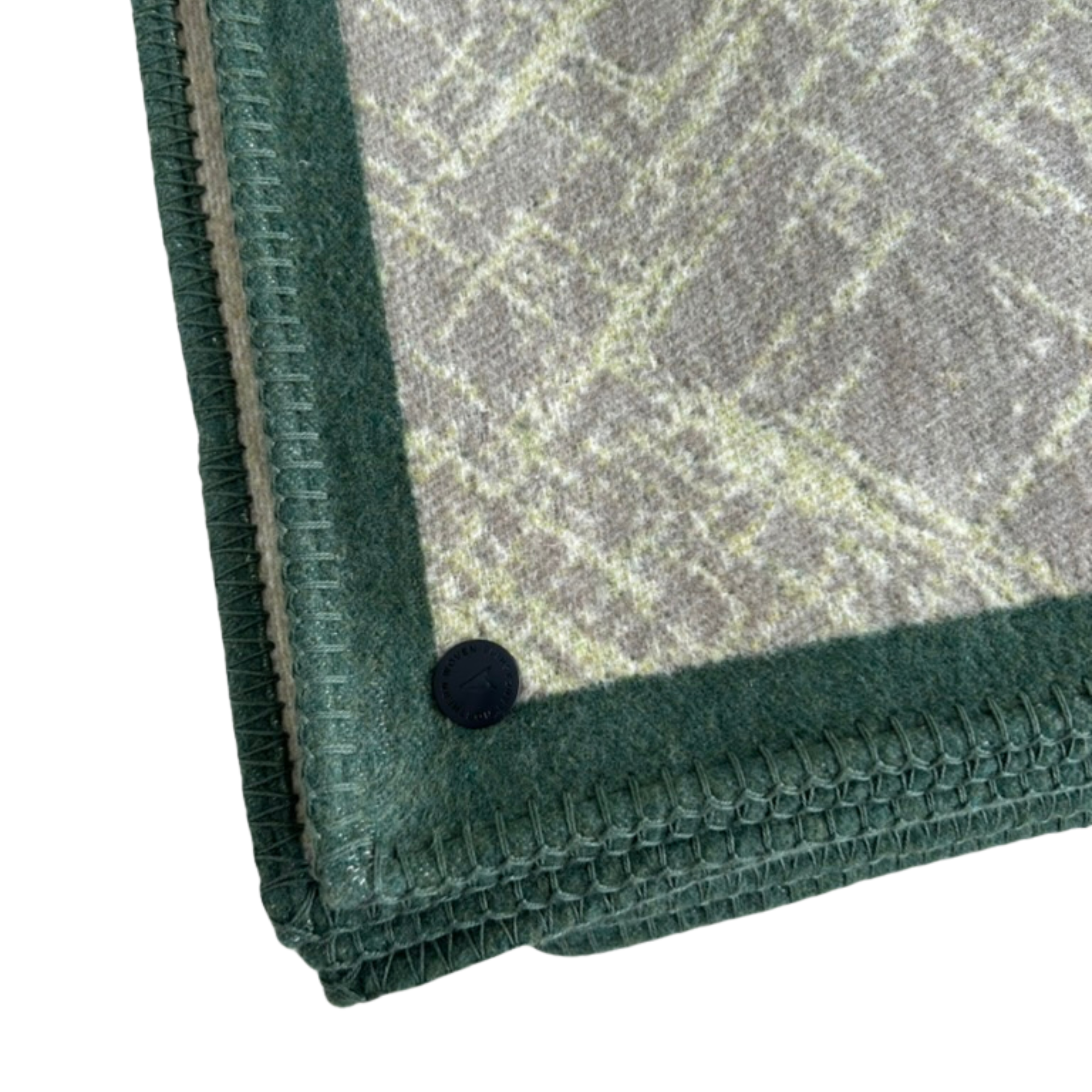 Crosshatch Recycled Cotton Throw - Forest Green
